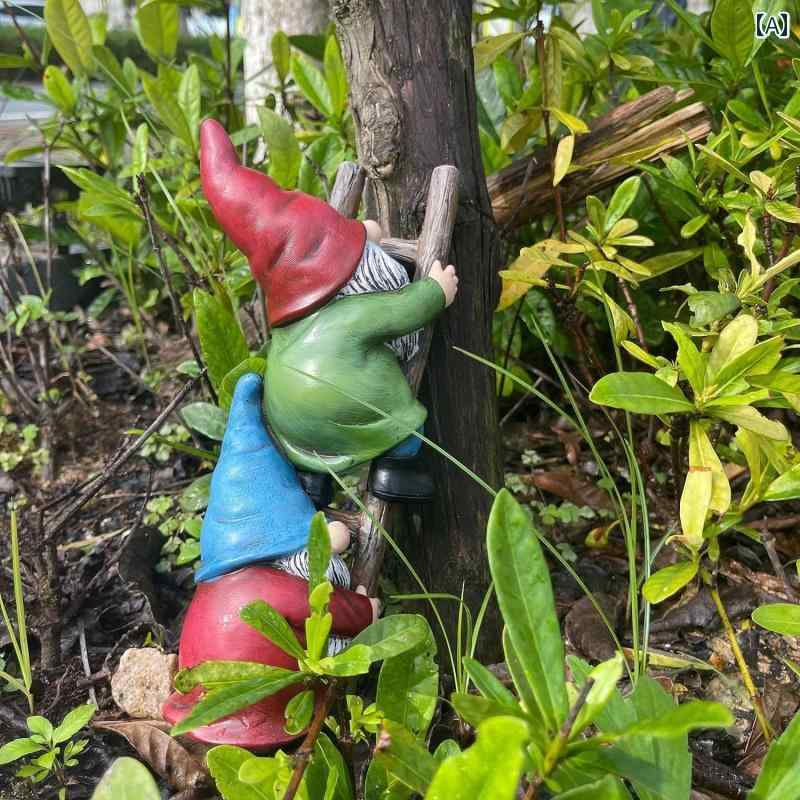 雑貨 ホビー 小物 田舎の 田園 風 レトロ 塗装 ガーデンテラス ゴブリン 老人 エルフ シーン 装飾品 ギフト