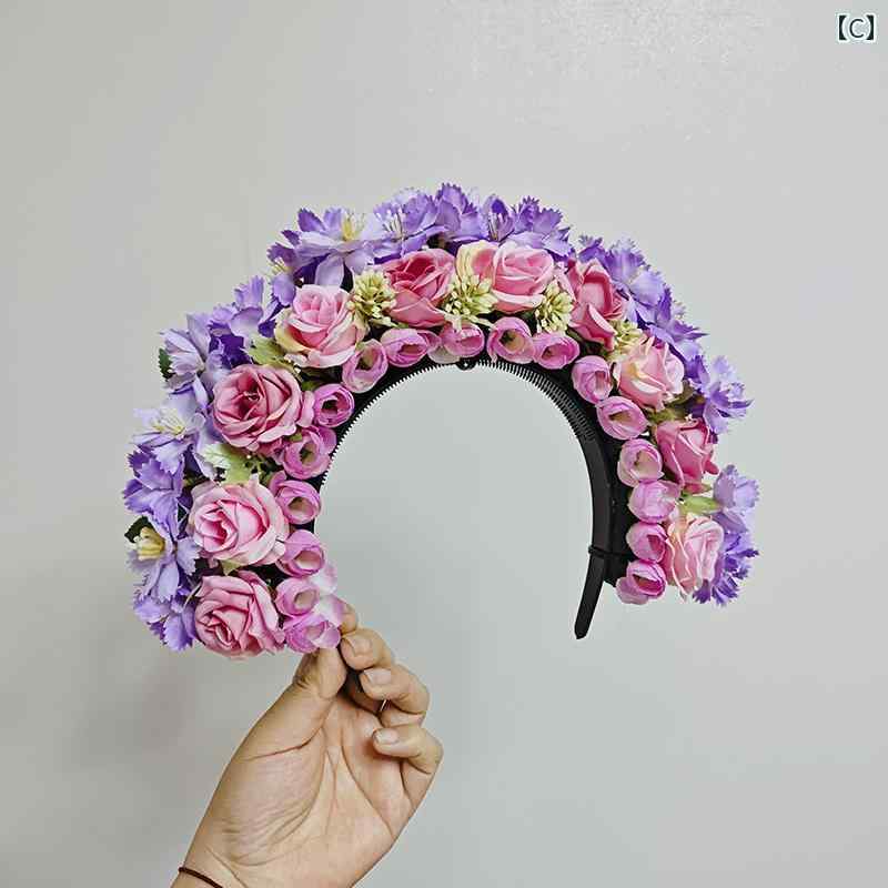 　雑貨　ホビー　小物 ヘア ピン 花 ヘッド バンド 材料 包 頭 アクセサリー 子供...