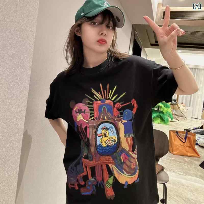 　Tシャツ　半袖 2025春夏 太った レディース 半袖 Tシャツ 肉を カバー して 細く 見せてくれる ゆったりと おしゃれ カジュアルで 万能 大きいサイズ トップス