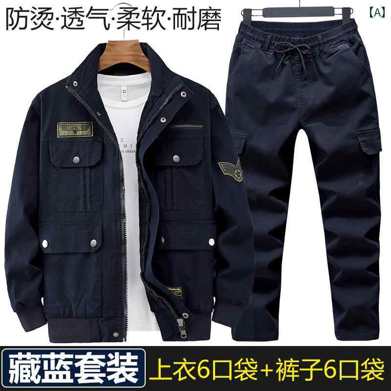 樂天商城 - 作業着 セット 作業着 セット 春秋 綿 迷彩 作業着 スーツ メンズ 厚手 耐摩耗 火傷防止 溶接 労働 保護 弾性
