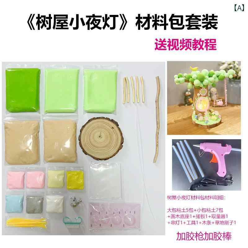 おもちゃ ホビー おもちゃ ホビー 春の 木の 枝 ボトル ツリー ハウス ナイトライト な 粘土 チュートリアル 付きの 素材 パッケージ(3)