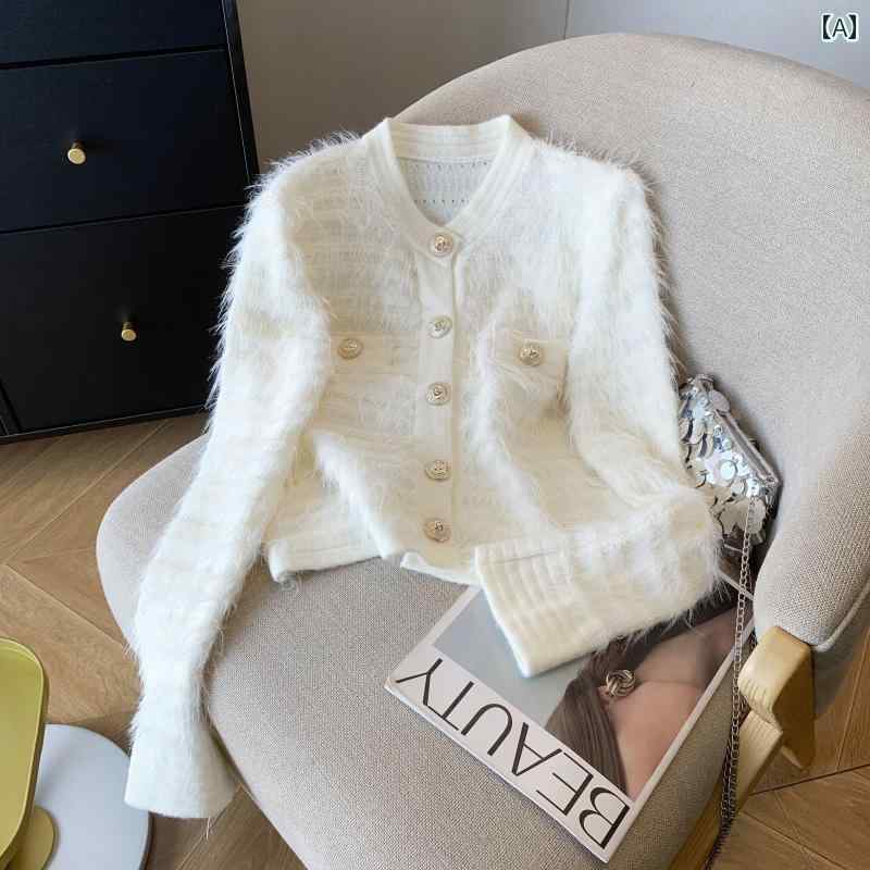 ニット レディース カーディガン ニット レディース カーディガン ニット レディース カーディガン カジュアル の フレンチ シャネル 毛皮の セーター 春 ショート ニットカーディガン ジャケット 女性用