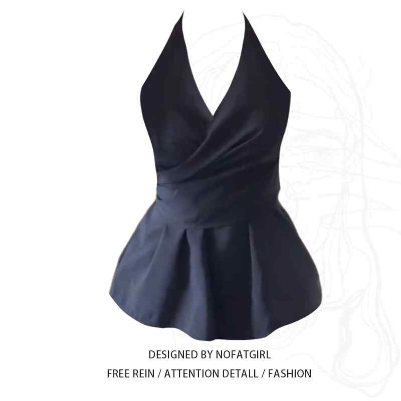 レディース トップス ホルターネック レディース トップス ホルターネック 大きいサイズ 太った 女の子..