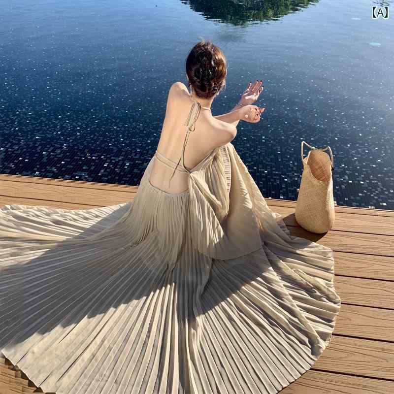 レディース トップス ホルターネック レディース トップス ホルターネック 海辺の 休日 ドレス フェアリー 魅惑的 ホルターネック ビーチ 旅行 美しい スリング スカート