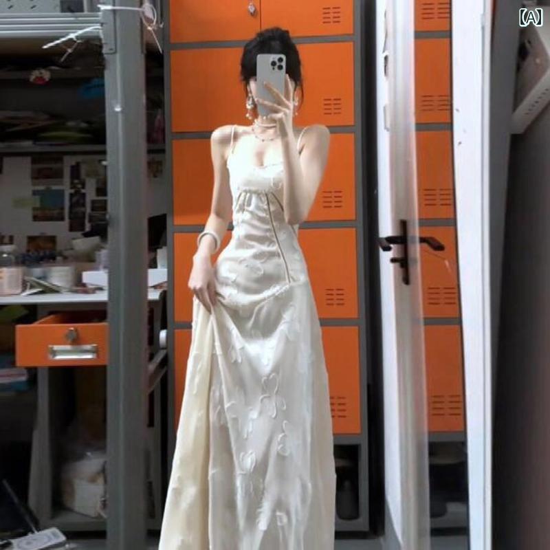 ワンピース ドレス レディース フランス 風の フェアリー の 高級 美しい スリング ドレス 海辺の 休日..