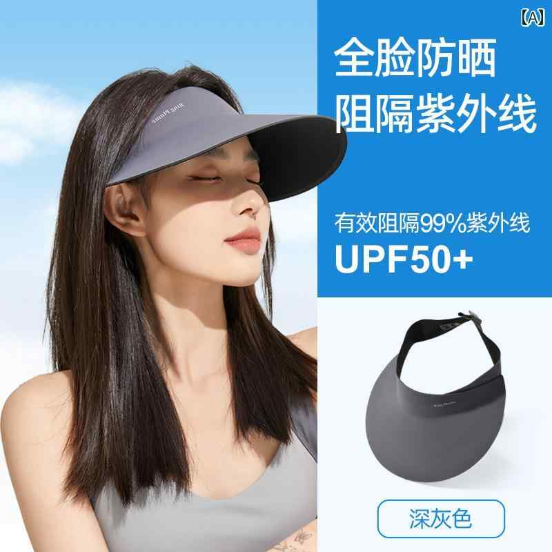 帽子 UVカット サンハット シームレスで 一 体型の 日よけ 帽子。大きい つばと 上部が 空いている 夏の スポーツに 最適な UV カットの 帽子。 折りたたみ 式