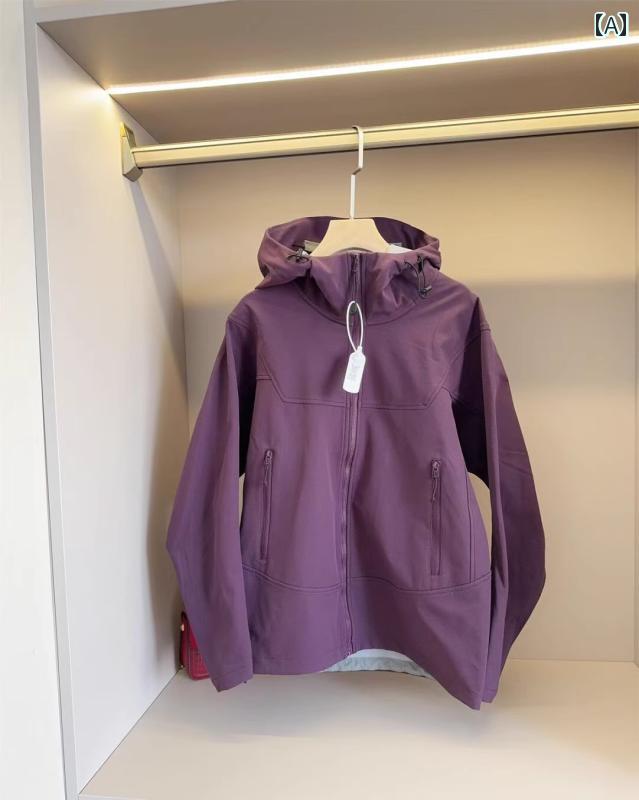 アウター パーカー アウトドア 工場からの 大量 注文 テフロン アウトドア 3 プルーフ ブラック テクノロジー カップル フード付き ソフトシェル ジャケット 春