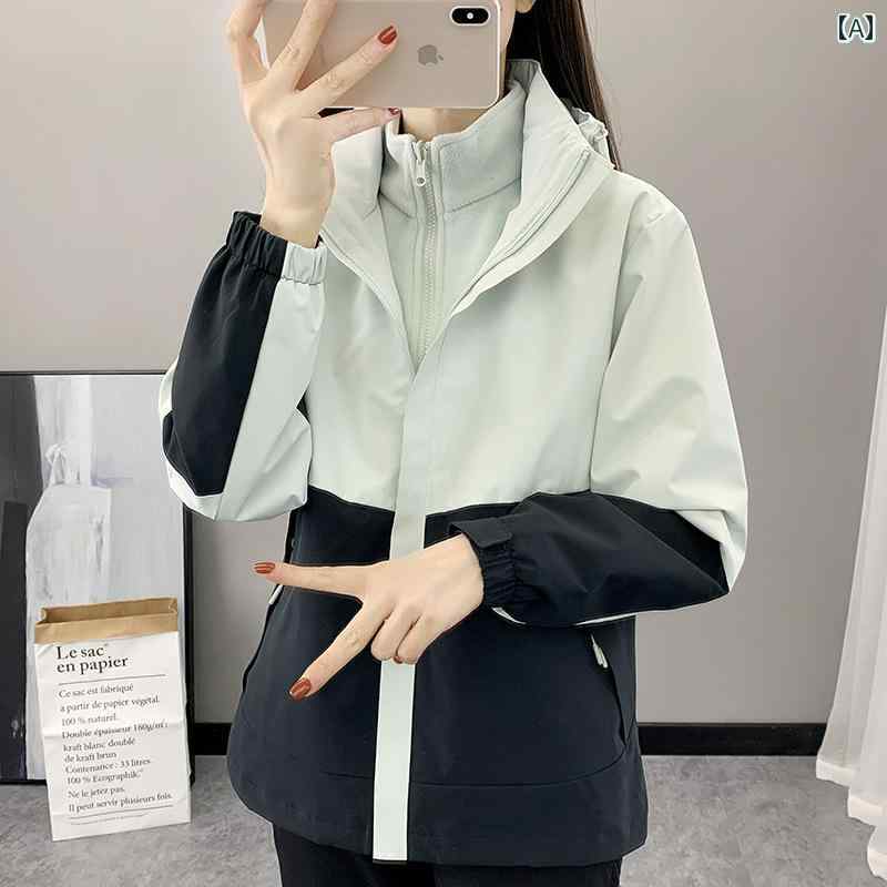 アウター パーカー アウトドア 韓国 ファッション ブランド レディースジャケット 3 イン 1 ツーピース セット 取り外し 可能 メンズジャケット 冬 裏起毛 スキー 登山 スーツ