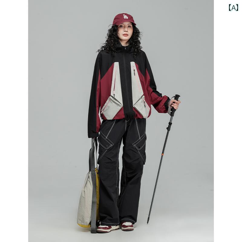 パーカー マウンテン アウトドア カウボーイ山地のアウトドア向け3層防水防風フードつき女性用フリースジャケットハイキングキャンプアウトドアに最適。