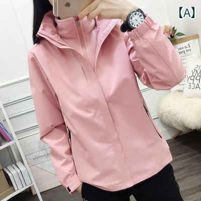 レディースな韓国ブランドの3in1アウターウェア。取り外し可能中綿が入っており秋から冬まで快適に着用できる男女兼用の登山服です。