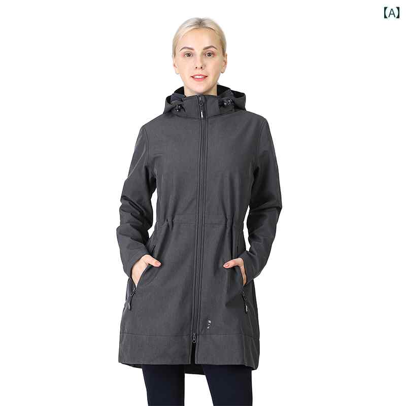 33000ftの女性用春秋季の中長のフリースジャケットは防風性と防水に優れたアウトドア用のソフトシェル登山服です。