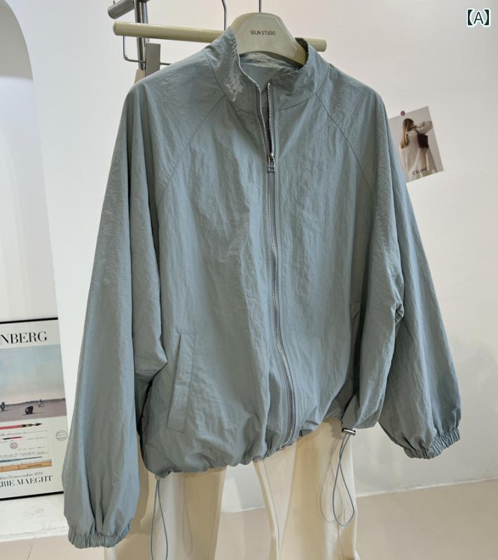 パーカー マウンテン アウトドア 韓国製の立襟カーディガンはUVカット効果がありなで薄手で軽量。アウトドア用ジャケットやUVカットウェアとして春夏に最適。