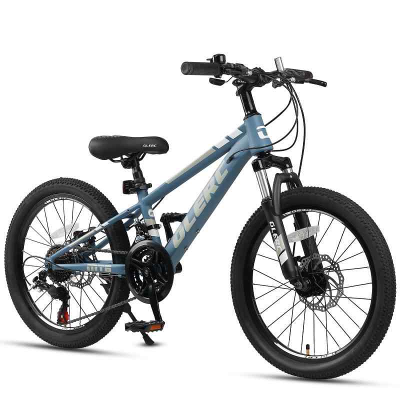 【Glerc】Sky Line子ども用マウンテンバイク 子供自転車MTB 20インチ/24インチ オンロードオフロード 男の子女の子小学生中学生 街乗り通学 21段変速 フロントサスペンション ディスクブレーキ