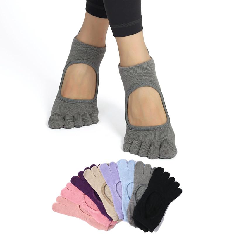 楽天みやショップ楽天市場店[Amzbag] ヨガソックス ピラティス 靴下【5本指・3D滑り止め・ズレない3Dヒール】 ピラティスソックス ヨガ靴下 通気性 抗菌防臭 速乾 色あせない 汗対策 おしゃれ 室内運動/自宅用 ダンス バ