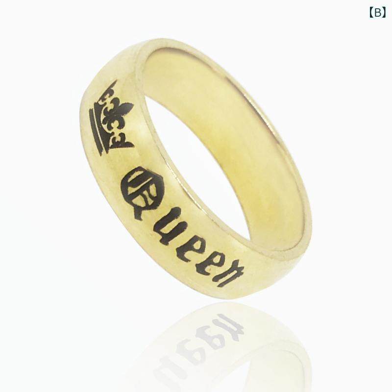 指輪 ペアリング カップル用 ステンレス ゴシック 王冠 モチーフ 金属 アクセサリ...