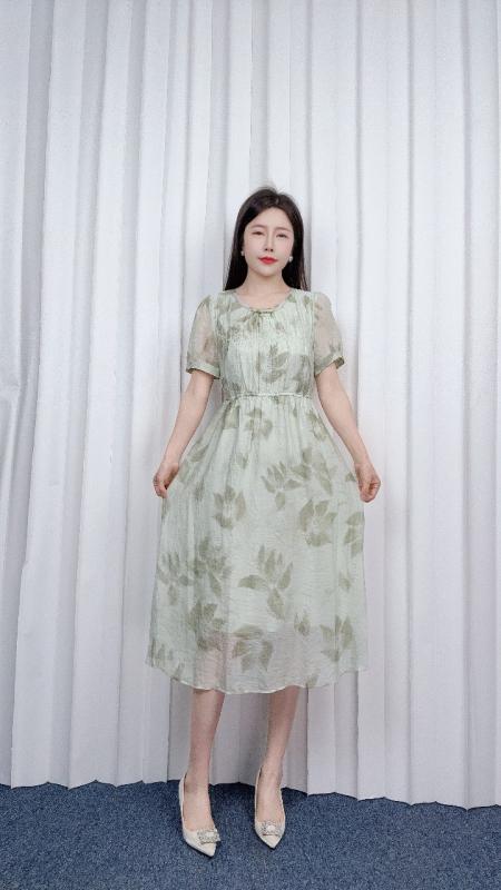 夏 レディース 短袖 花柄 ワンピース チャイナ風 プリント ドレス カジュアル 普段使い 軽やか スタイリッシュ