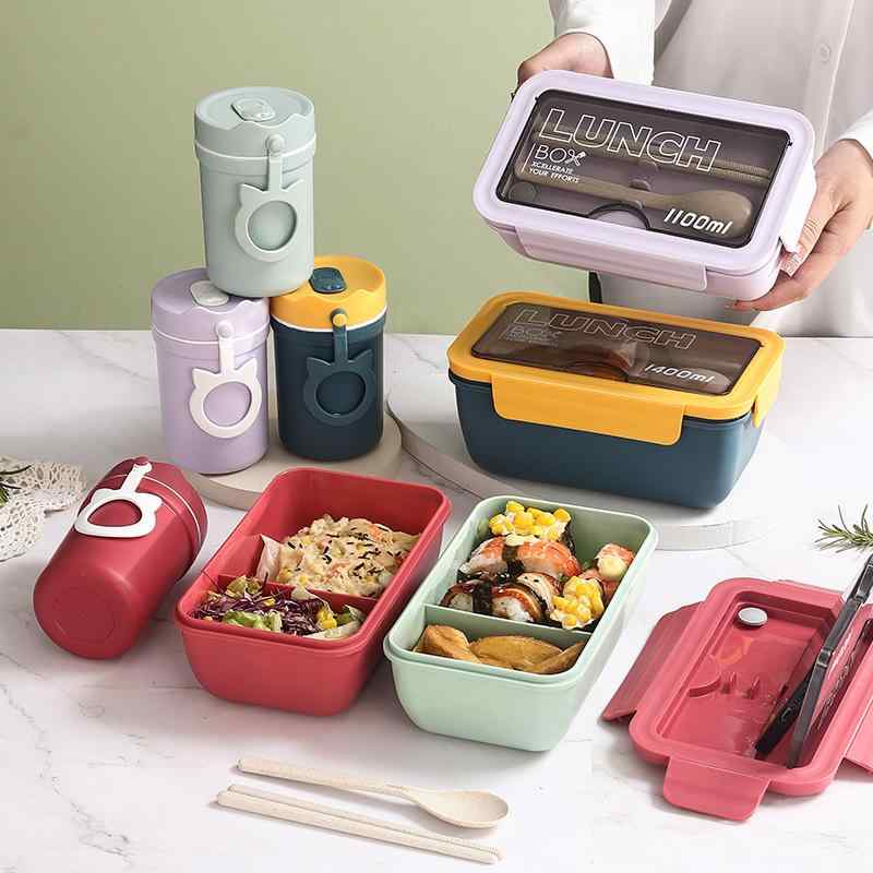 弁当箱 ランチボックス 容器 弁当用品 保温 密封容器 電子レンジ対応 防漏 漏れ防止 持ち運び 携帯用 通勤 通学 オフィス 会社 仕事用 昼食 昼ごはん シンプル 機能的 高性能 丈夫 軽量 コンパクト 整理 整頓 キッチン用品 調理器具 蓋付き 四 miyashop-01-11460666 みやショップ楽天市場店 パッケージ画像