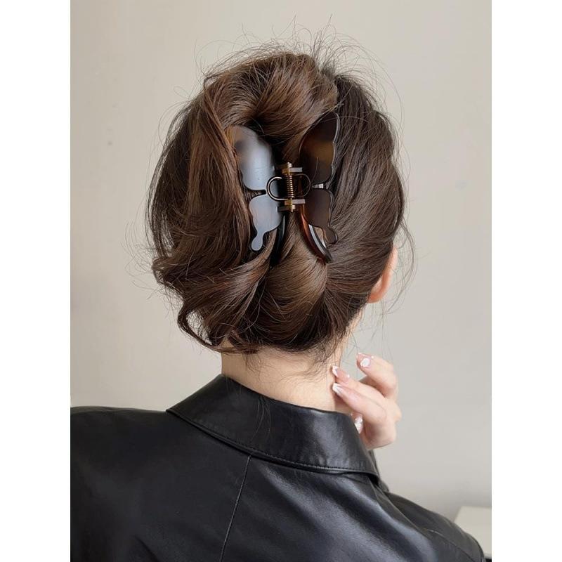 ヘアクリップ 女性用 シンプル 上品 バタフライ グリップ 後頭部 アップヘア サメクリップ ヘアアクセサリー スタイリッシュ ディスクスタイル 日常使い ファッション アクセ