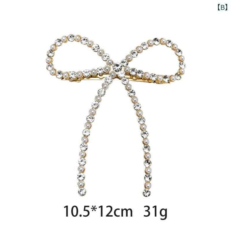みやショップ楽天市場店のレディース ヘアクリップ 蝶結び リボン バネ付き ハーフアップ 後頭部 ポニーテール 三つ編み 髪留め かわいい ヘアアクセサリー 簡単固定 日常使い｜アングル3