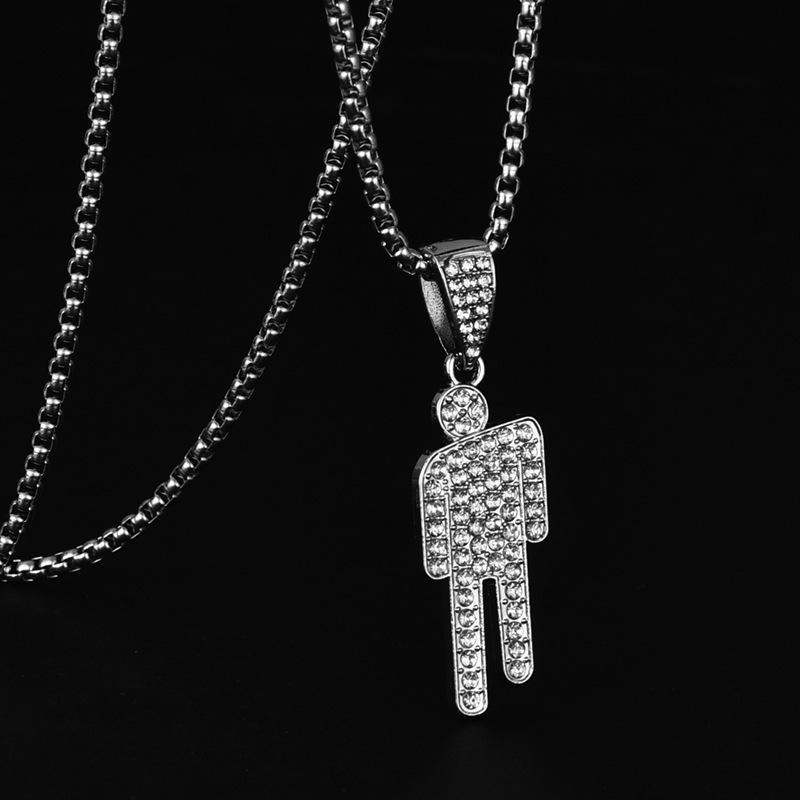 Other , Materials - ネックレス ペンダント 歪頭 小人型 ジルコニア 付き ヒップホップ ストリート スタイル ファッション アクセサリー セーター チェーン クリエイティブ ユニーク かわいい 日常使い レイヤード コーディネート