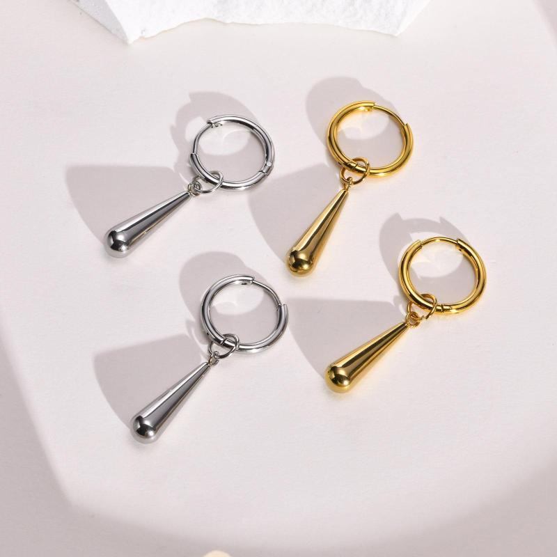 レディース イヤリング ロング テアードロップ ゴールド ステンレス チタン鋼 ファッション アクセサリー 日常使い 軽量 アレルギー対応 シンプル デザイン