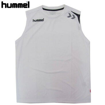 ヒュンメル　hummel　ワンポイントノースリーブシャツ　HAY2074　1070　ホワイト×ネイビー