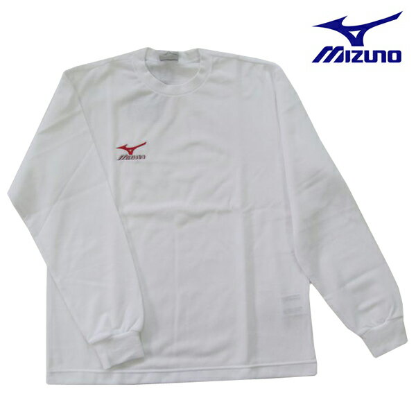 訳あり ミズノ Tシャツ長袖 ジュニア ワンポイントTシャツ A60SY60276 ホワイト 150サイズ
