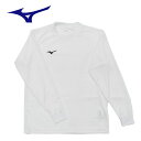 ミズノ Tシャツ 長袖 ワンポイントTシャツ ナビドライ 32MA119501 ホワイト×ブラック NAVIDRY Sサイズ(4)