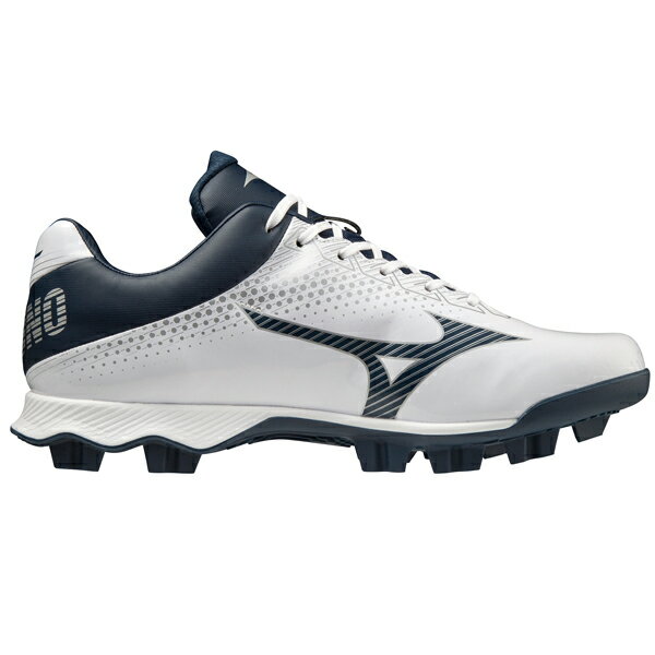 野球スパイク　ミズノ　ウエーブライトレボ　11GP222114　ホワイト×ネイビー