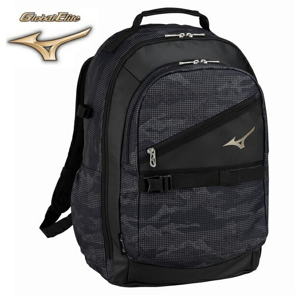 MIZUNO - ミズノ　グローバルエリート　野球バッグ　バックパック　リュック　オールインワンバックパック　1FJDB41095　ブラック×ゴールド