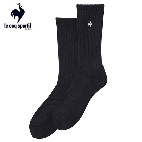 ルコック　ゴルフ　ソックス　レギュラー丈ソックス　靴下　QGBWJB00　BK　ブラック　25～27cm