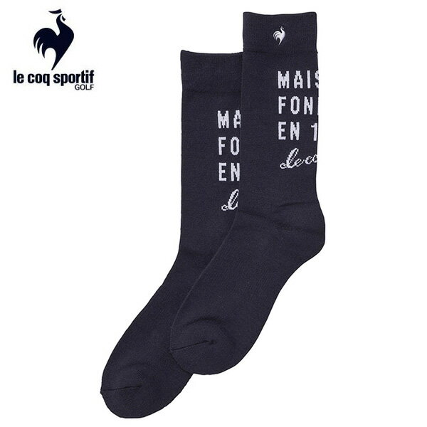 ルコック　ゴルフ　ソックス　HEAT NAVI　レギュラー丈ソックス　靴下　QGBWJB10　NV　ネイビー　25～27cm