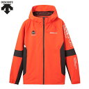 撥水 ストレッチ ソフトシェル フーディー ジャケット フルジップ デサント HEATNAVI ST4FJK23M RDBK レッド×ブラック