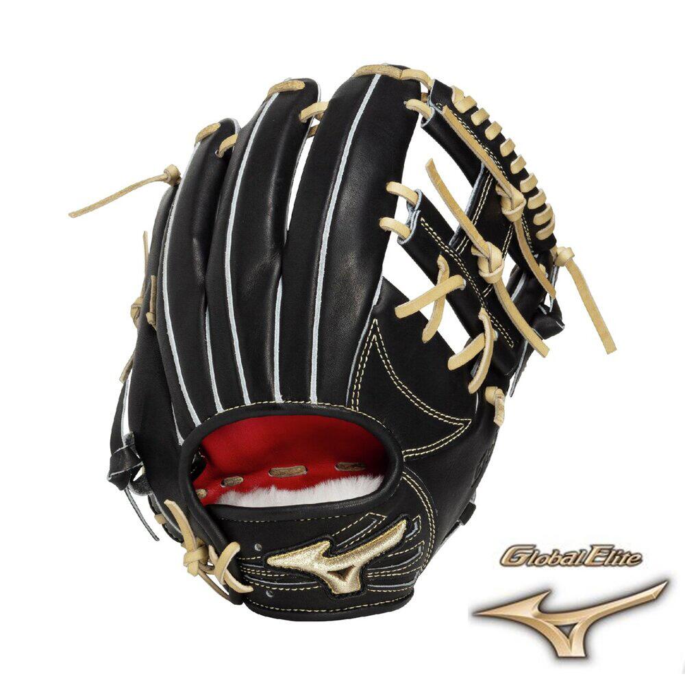 樂天商城 - ミズノ　硬式用　グローブ　内野手用　グローバルエリート　プロフェッショナルセレクション　長岡型　サイズ10　1AJGH34423　0980　ブラック×ブロンド