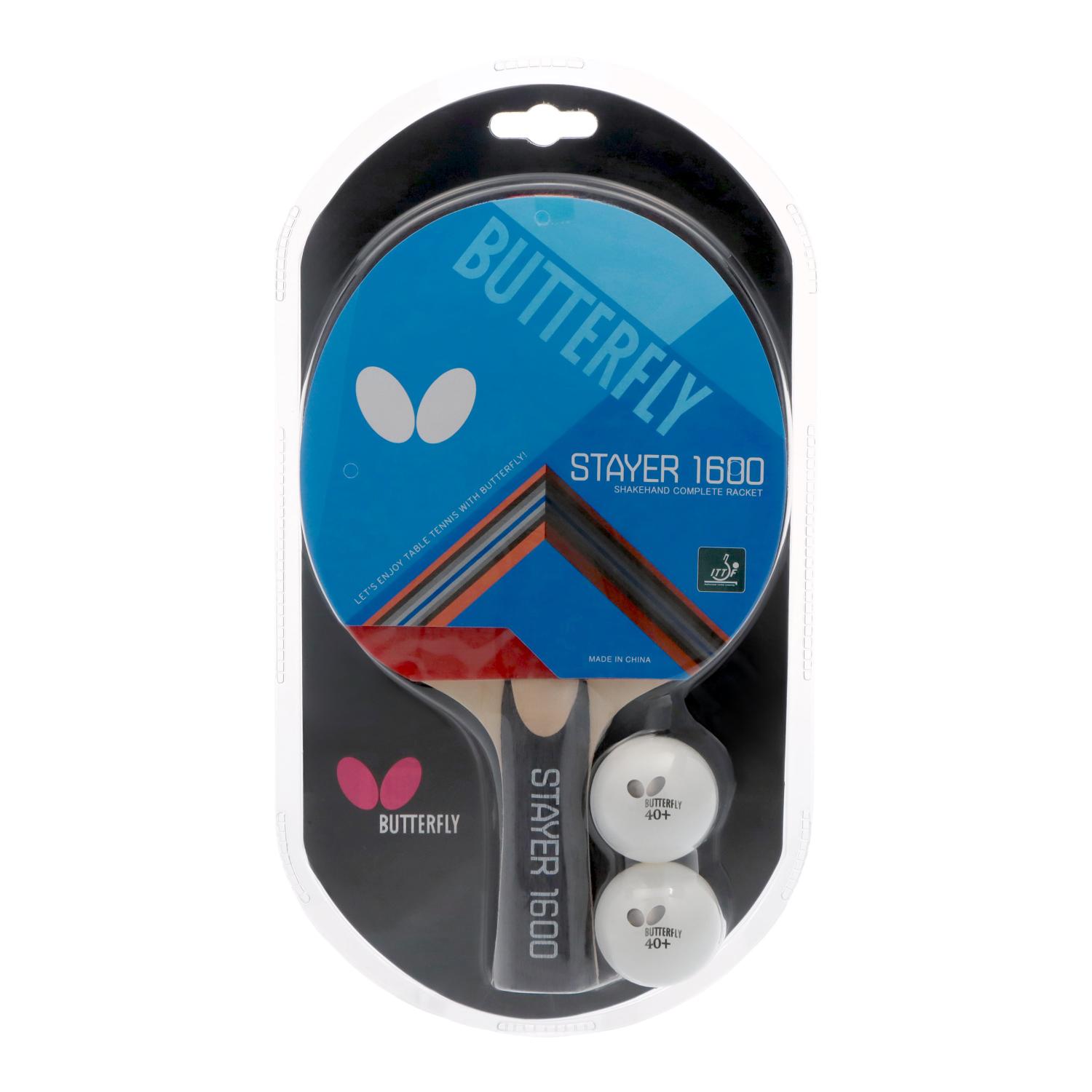 バタフライ ラケット ラバー貼りシェークハンド卓球ラケット ステイヤー1600 17080(4)