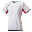 エスエスケイ ウェア Tシャツ 2ボタンベースボールTシャツ(裾バインダー) BT2690 (1020)ホワイト×レッド メンズ・ユニセックス
