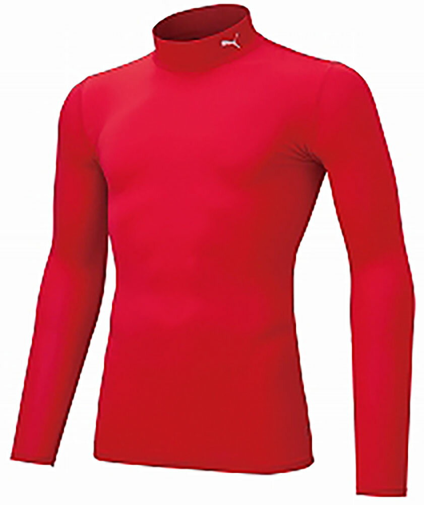 プーマ サッカー Tシャツ コンプレッション ジュニア モックネック LS 656332 1 プーマ レッド×プーマ ..