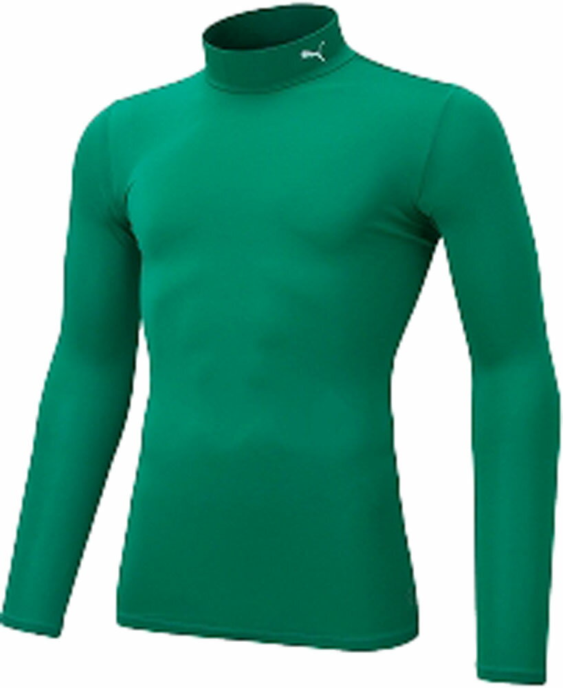 プーマ サッカー Tシャツ コンプレッション ジュニア モックネック LS 656332 5 ペッパー グリーン×プ..