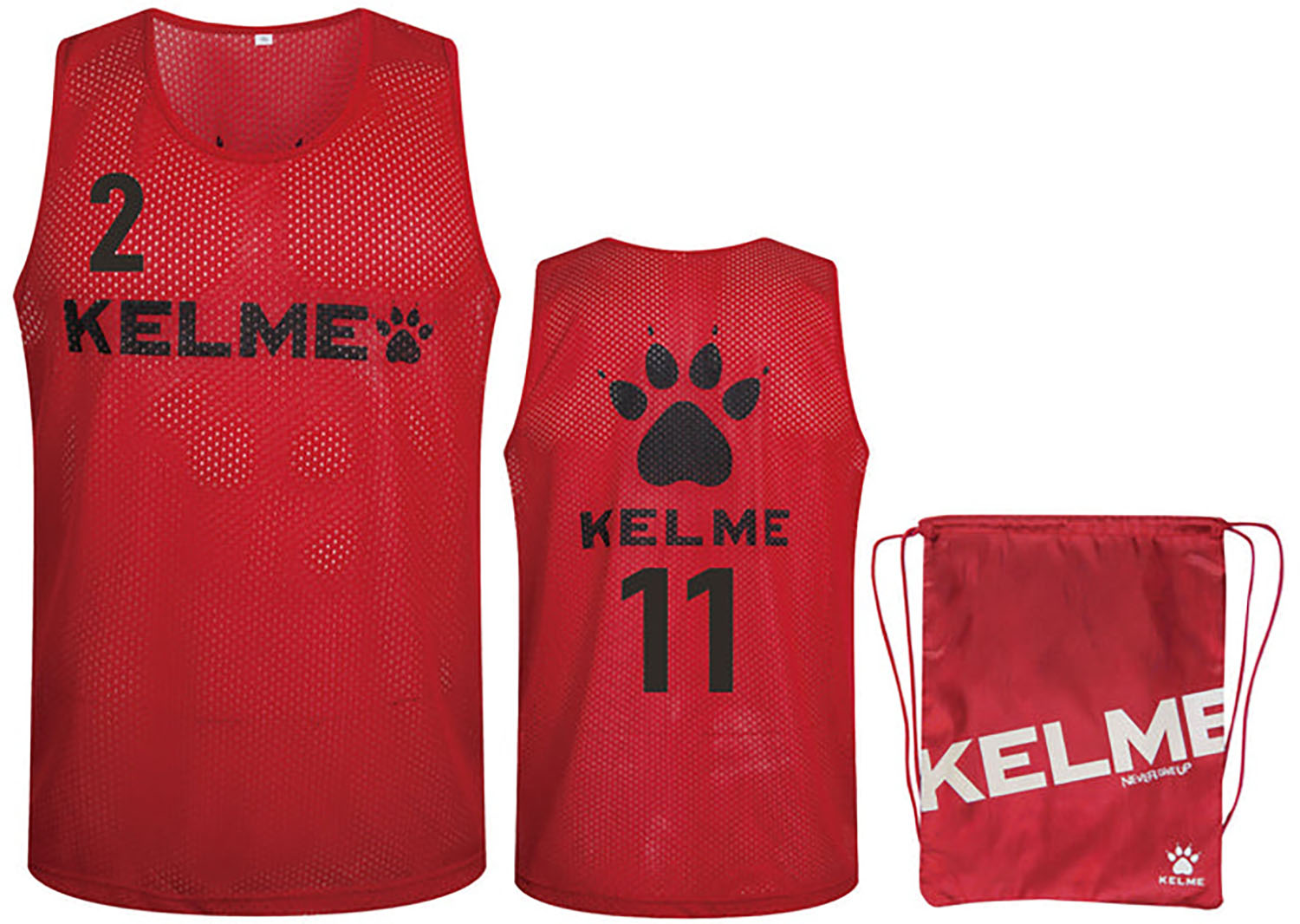 ケルメ ケレメ フットサル ビブス ゲームシャツ・パンツ 番号入りトレーニングベスト(10枚入り) 8051BX1ST 611 レッド ユニセックス