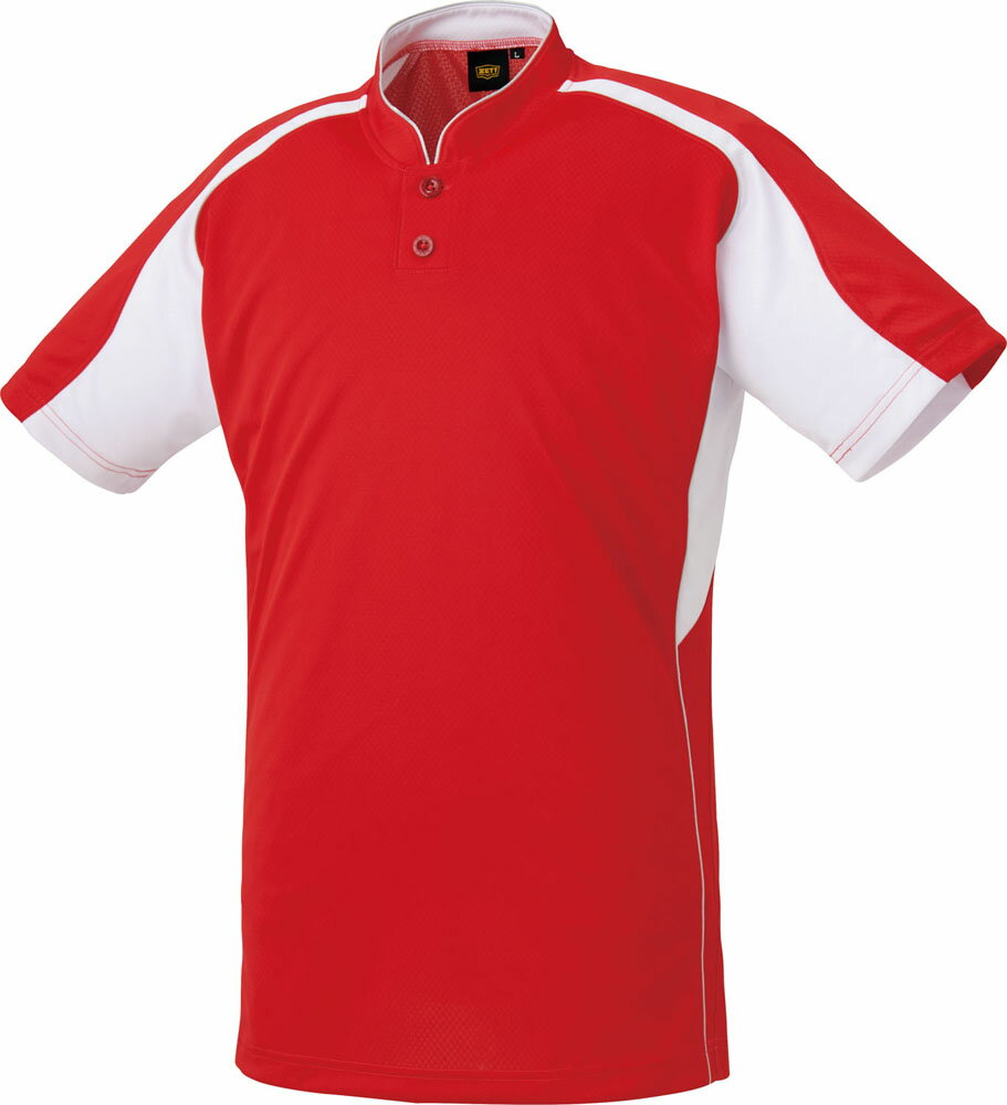 ゼット 野球＆ソフトボール Tシャツ ベースボールTシャツ BOT731 6411 レッド×ホワイト メンズ