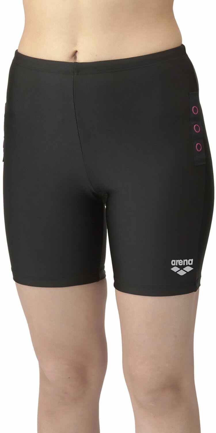 アリーナ 水泳 フィットネス水着 水着 フィットネスパンツ(ミドルレッグ) AS5SWF57L BKSL ブラック×シ..
