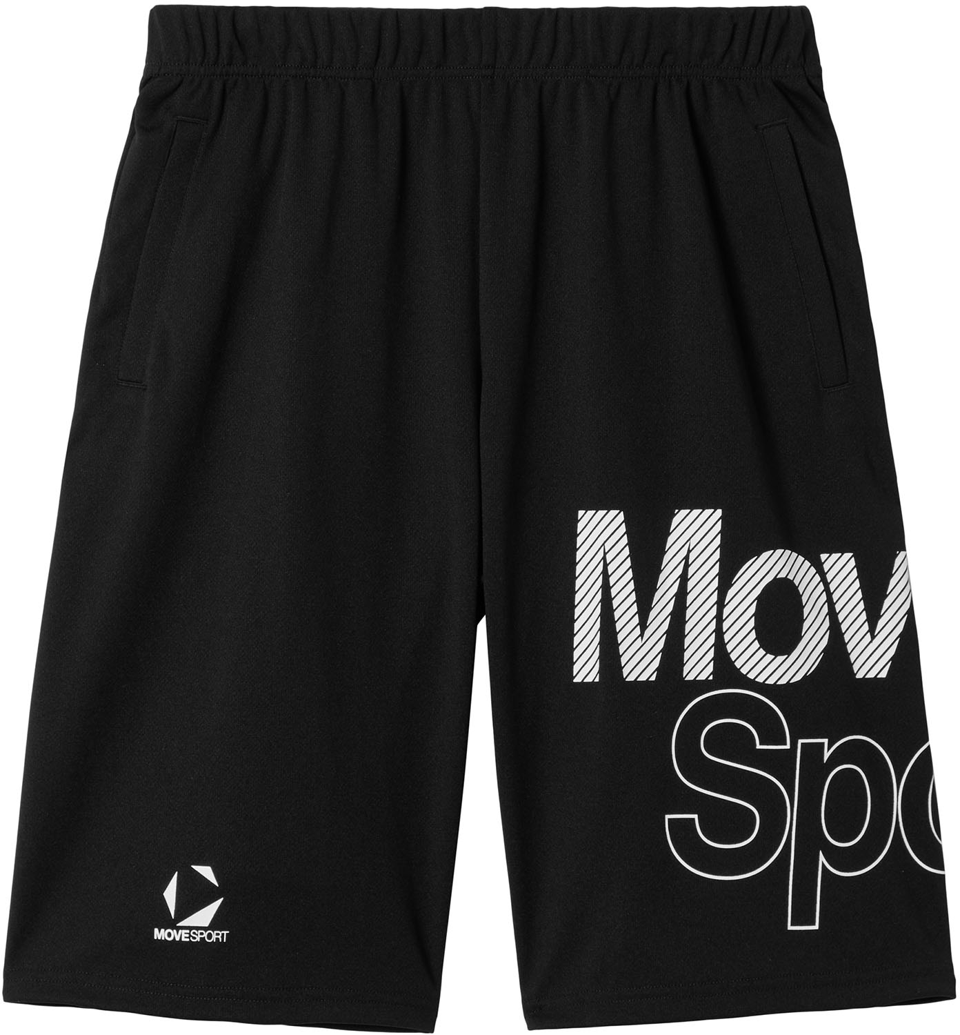 ムーブスポーツ マルチスポーツ ハーフパンツ トレーニングウェア ドライメッシュ ビックロゴ ハーフパンツ ST5FHP00M BKWH ブラック×ホワイト メンズ