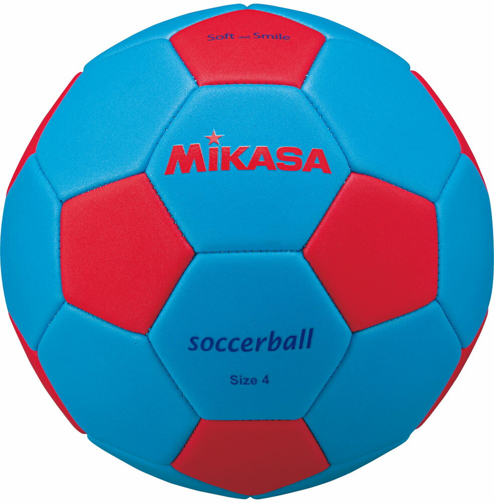 ミカサ サッカー サッカー ボール スマイルサッカー 4号 マシーン縫い STPEF4SBLR スカイブルー×レッド ジュニア