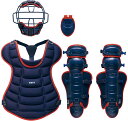 ゼット 野球&ソフトボール 少年軟式用防具4点セット マスク・プロテクター 野球 少年軟式用 防具 4点セット BL703SET 2964 ネイビー×レッド