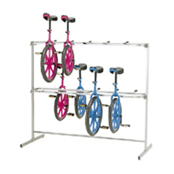 エバニュー 学校体育器具 一輪車ラック 器具・備品 一輪車ラック2段20台掛 EKD119