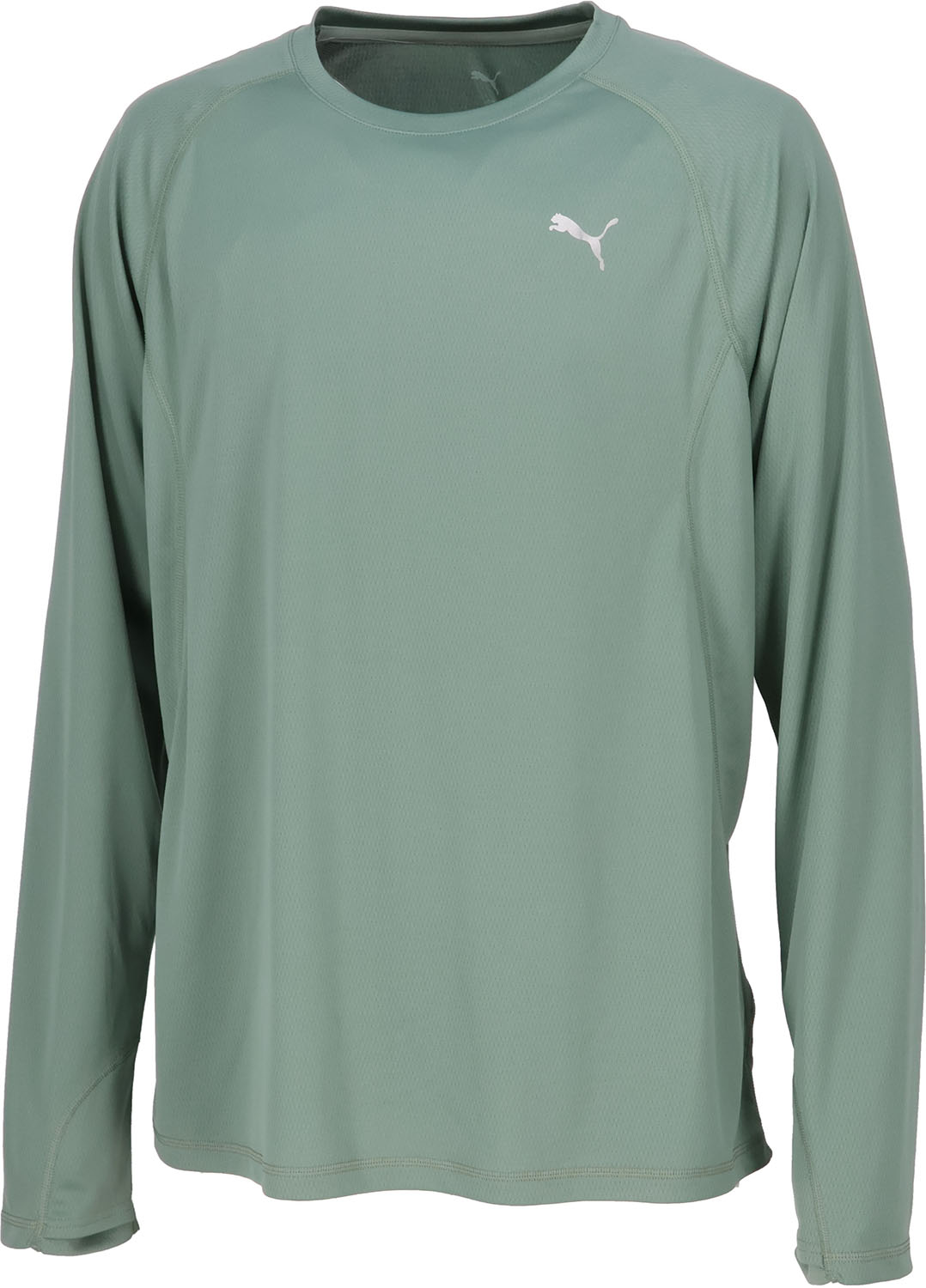 長袖 ロングスリーブ シャツ トップス ランニング マラソン ドライ 吸水 速乾 快適 メンズ 男性 大人 プーマ ウェルネス Tシャツ Tシャツ RUN VELOCITY ロングスリーブ Tシャツ 527242 30 Green Moon メンズ