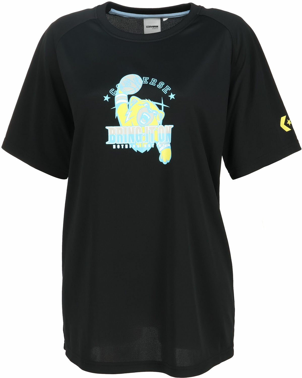 コンバース バスケットボール Tシャツ Tシャツ ガールズプリントTシャツ CB351352 1952 ブラック×イエ..