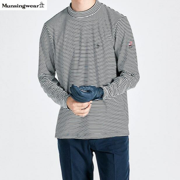 マンシングウェア モックネック長袖シャツ ゴルフウエア 長袖シャツ MG4FLS25M ネイビー 送料無料