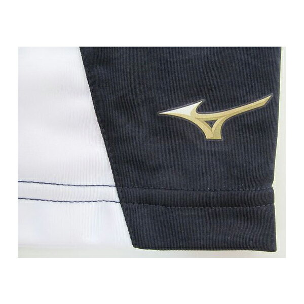ミズノ　グローバルエリート　ベースボールシャツ　ハーフボタン小衿　野球シャツ　野球ウエア　12JC7L0714　ネイビー×ホワイト　Mサイズ