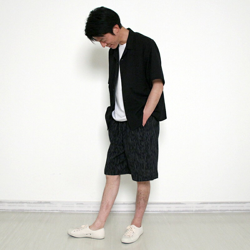 数量限定 リニューアル【送料無料】宮田織物 しじら ハーフパンツ メンズ 紳士 春夏秋用 日本製 綿100% 父の日 ウエスト総ゴム 黒 フリーサイズ ショートパンツ 短パン 半ズボン ボトムス ゴムウエスト パンツ ゆったり 部屋着